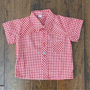 VINTAGE Babyfair Gingham Shirt - Est. 6m Size